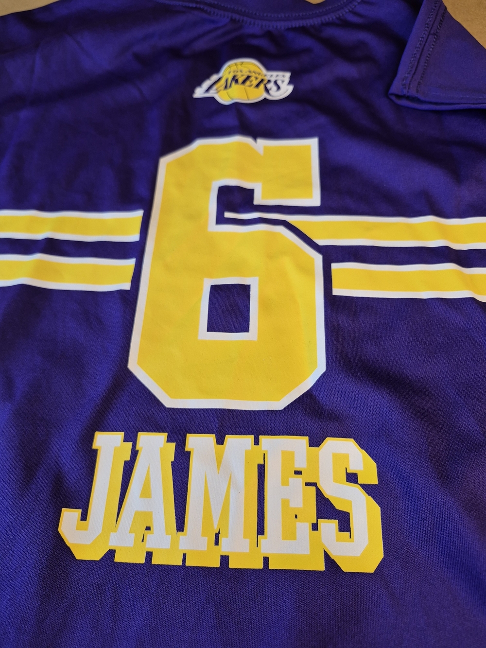 Los Angeles Lakers #6 James Purple Basketball Jersey - NBA Logo - Picture 8 of 8